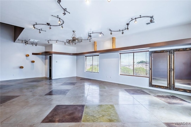 interior space with rail lighting