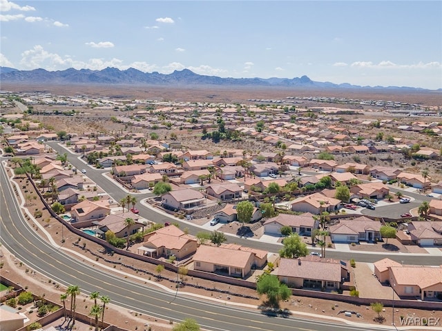 birds eye view of property featuring a residential view and a mountain view