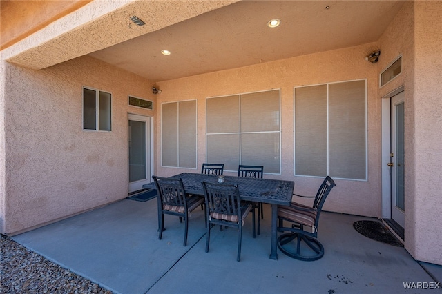 view of patio with outdoor dining space