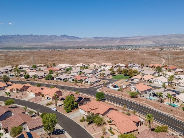 aerial view featuring a residential view and a mountain view