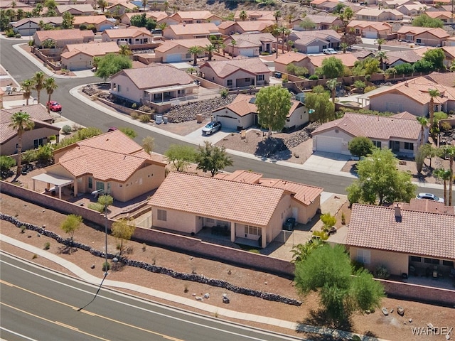 drone / aerial view with a residential view