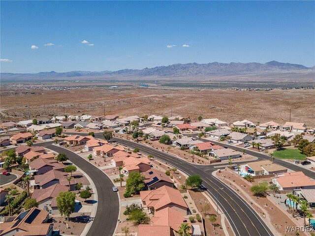 aerial view with a residential view and a mountain view