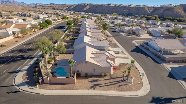 aerial view with a residential view and a mountain view