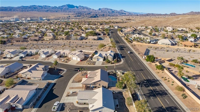 birds eye view of property featuring a residential view and a mountain view