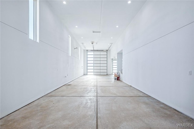 garage with recessed lighting