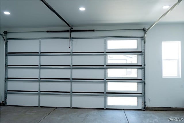 garage with recessed lighting