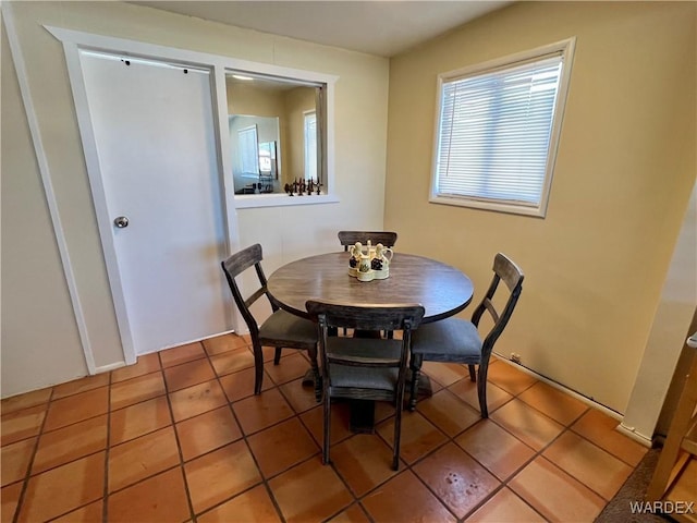 view of tiled dining room