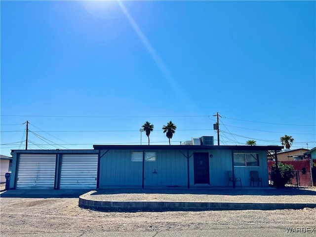 view of front of property with central AC