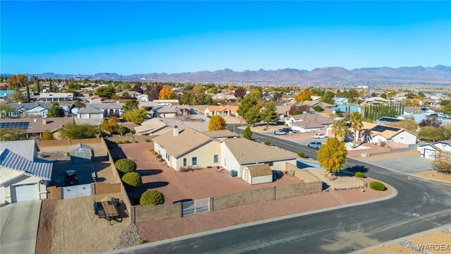 aerial view with a residential view and a mountain view