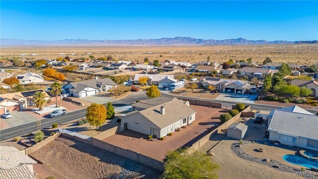 aerial view with a residential view and a mountain view