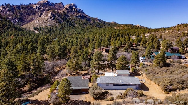 bird's eye view with a mountain view
