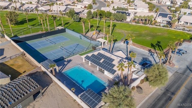 drone / aerial view with a residential view