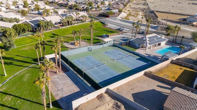 aerial view with a residential view