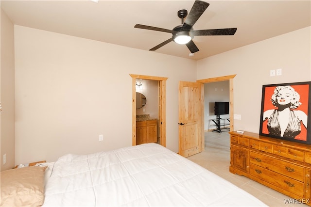 bedroom with a ceiling fan