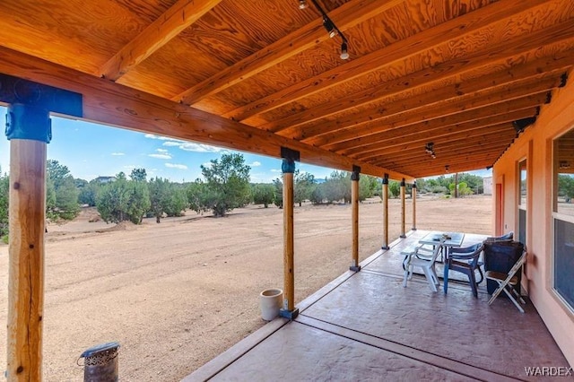 view of patio featuring a rural view