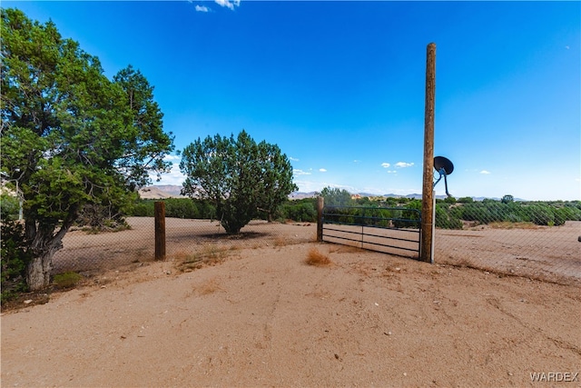 view of yard with a rural view