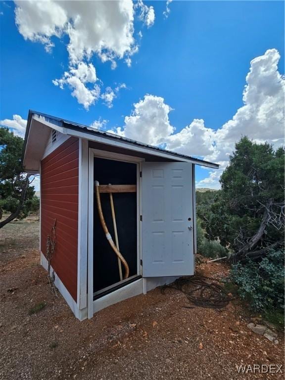 view of shed