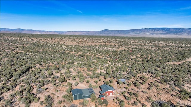 bird's eye view with a mountain view