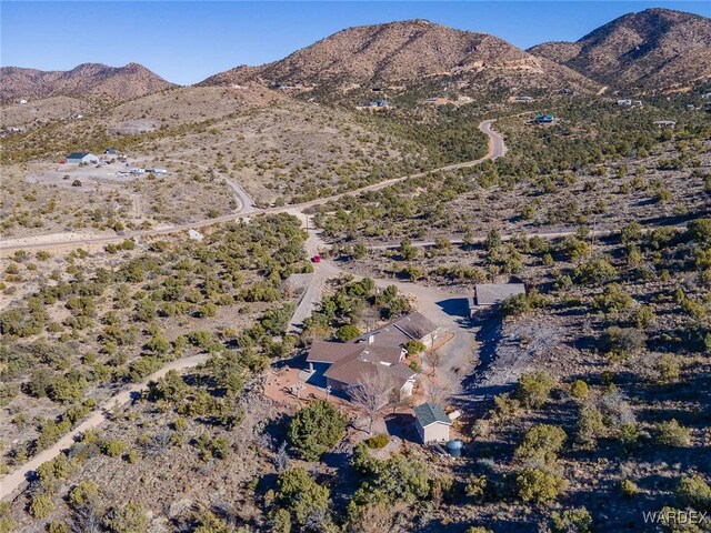 drone / aerial view with a mountain view