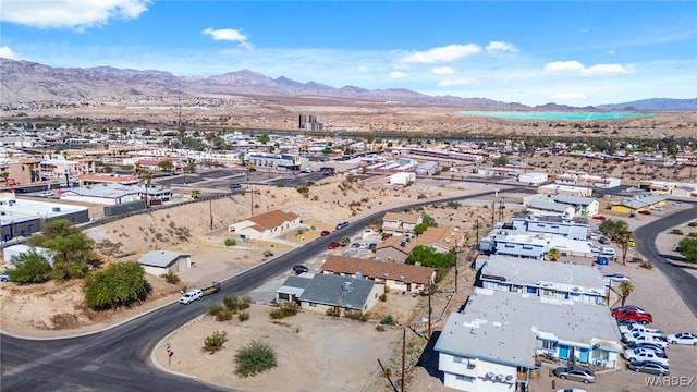 birds eye view of property featuring a residential view and a mountain view