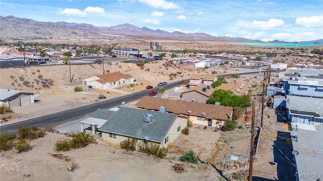 birds eye view of property featuring a residential view and a mountain view