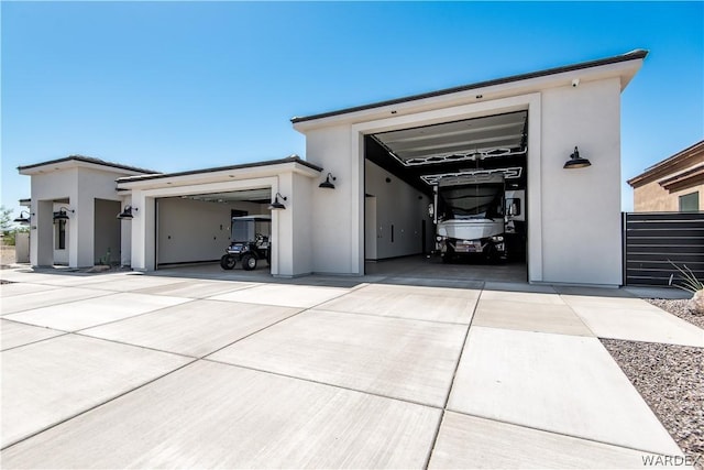 garage with driveway