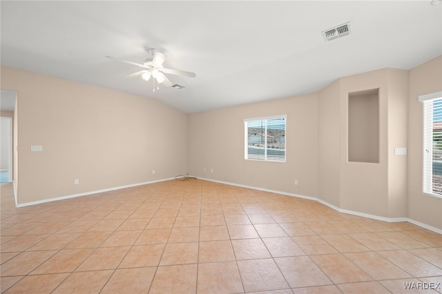 2460 Topanga Dr, Bullhead City, AZ 86442 - spare room featuring ceiling fan, light tile patterned floors, and baseboards