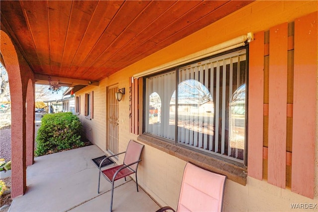 view of patio with a porch