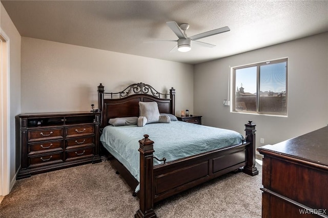 bedroom featuring carpet flooring and ceiling fan