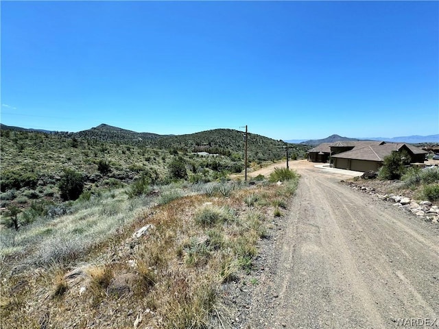 view of road with a mountain view