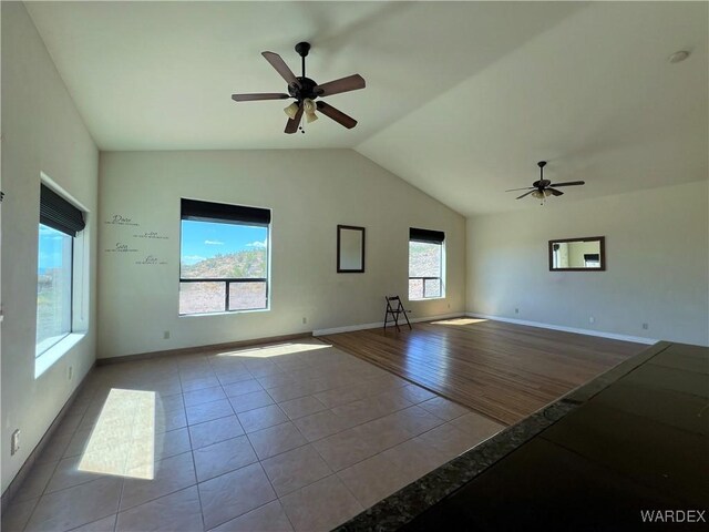 interior space with a mountain view