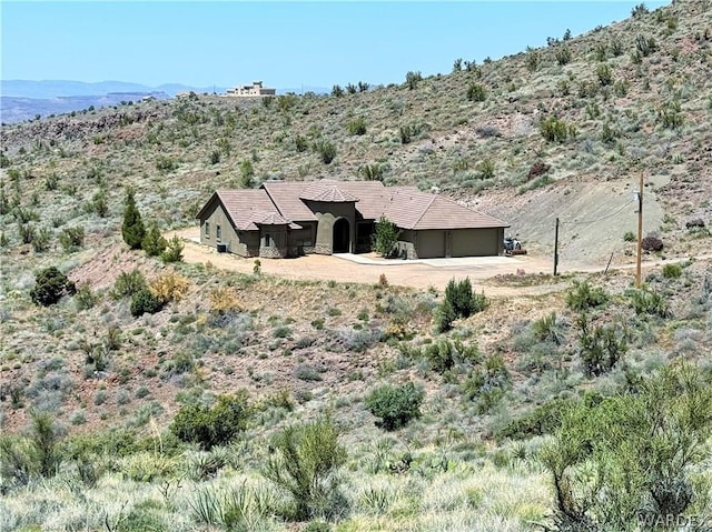 exterior space featuring a mountain view