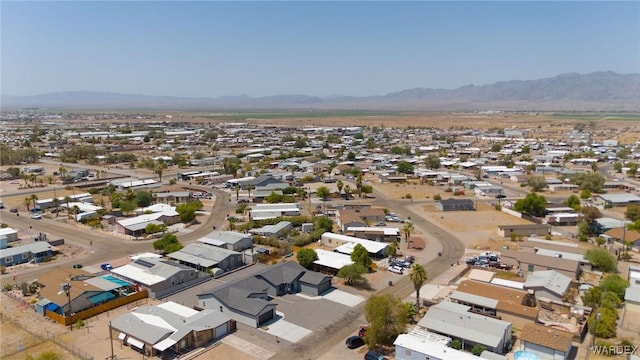 bird's eye view featuring a residential view and a mountain view