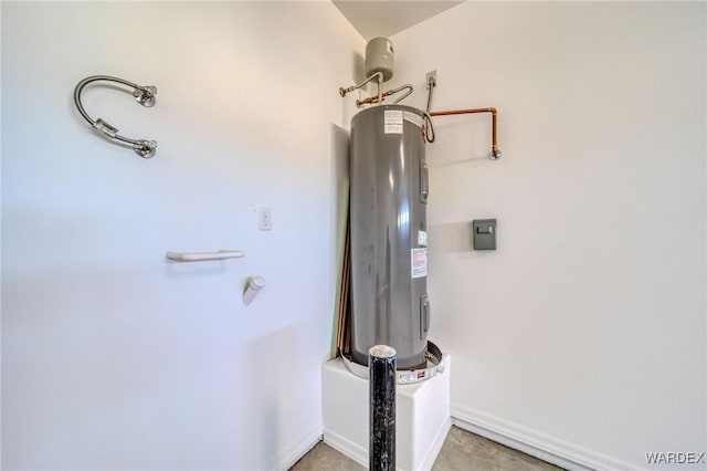 utility room with water heater