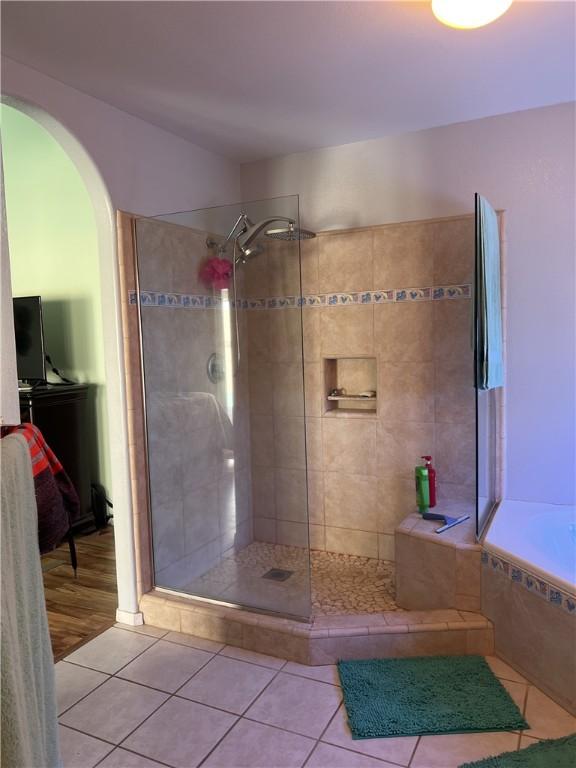3454 Beale St, Bullhead City, AZ 86442 - full bath with tiled shower and tile patterned floors