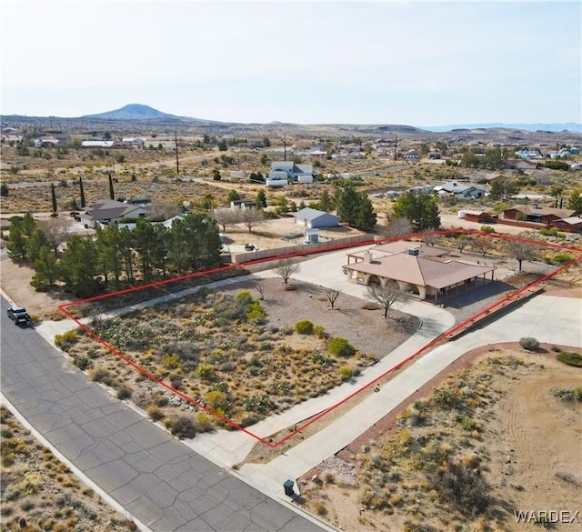 aerial view with a mountain view