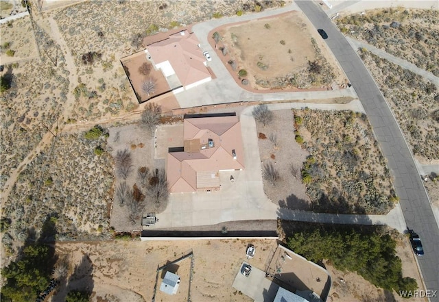 aerial view with a desert view