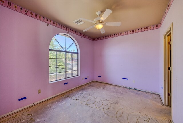 2230 Diamond Creek Rd, Bullhead City, AZ 86442 - empty room featuring unfinished concrete floors and ceiling fan