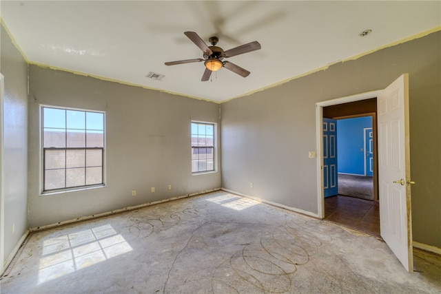 2230 Diamond Creek Rd, Bullhead City, AZ 86442 - spare room featuring ceiling fan and baseboards