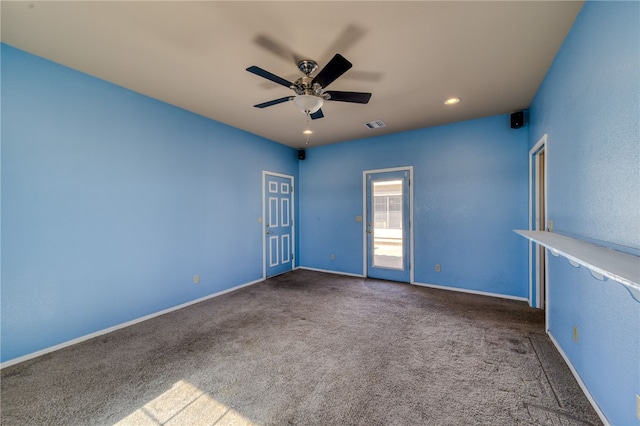 2230 Diamond Creek Rd, Bullhead City, AZ 86442 - empty room with carpet, a ceiling fan, and recessed lighting