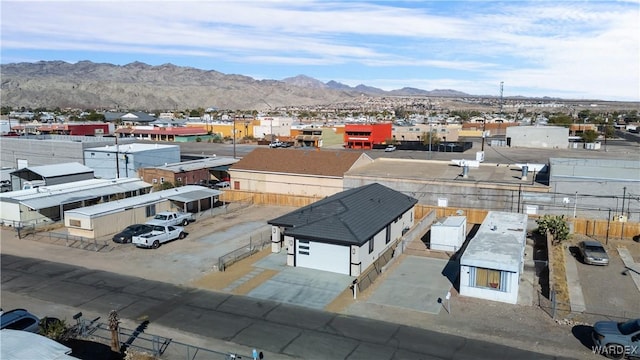 aerial view with a residential view and a mountain view