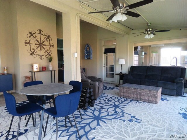 view of patio with outdoor dining area and an outdoor living space