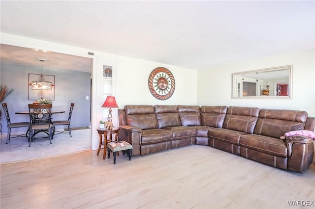 living area featuring light wood-type flooring