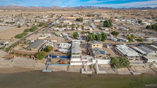 aerial view featuring a residential view and a mountain view