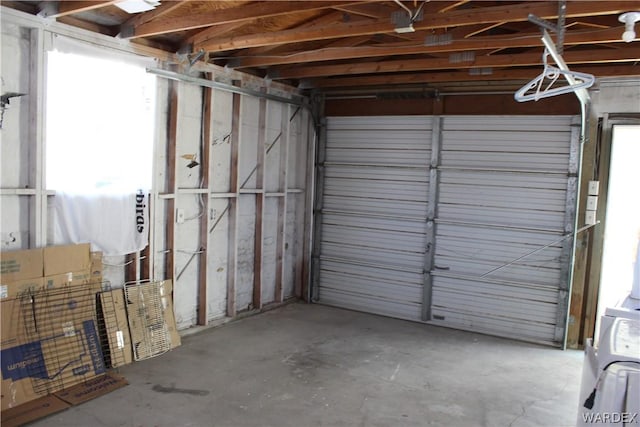 garage with metal wall