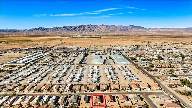 bird's eye view with a mountain view