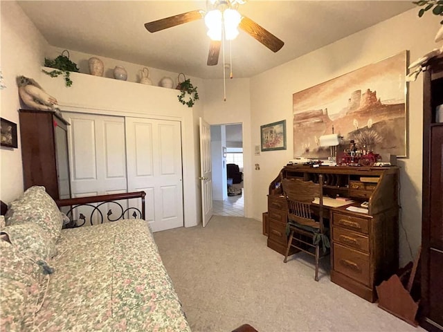 2217 E Emerald River Way, Fort Mohave, AZ 86426 - carpeted bedroom with a desk and ceiling fan