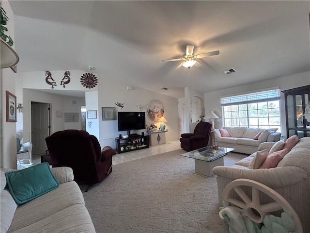 2217 E Emerald River Way, Fort Mohave, AZ 86426 - living area featuring ceiling fan and lofted ceiling