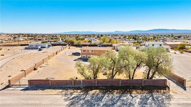 birds eye view of property featuring a residential view and a mountain view