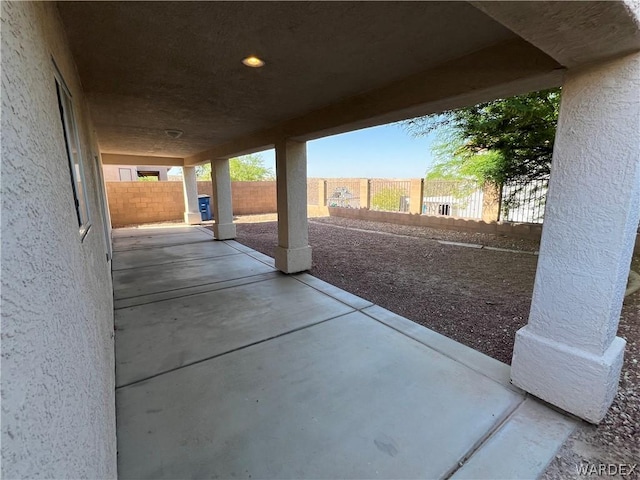 view of patio with a fenced backyard